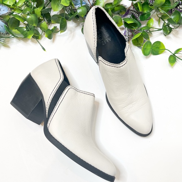 Naturalizer White Black Ankle Boots Size 7.5 - Picture 2 of 11